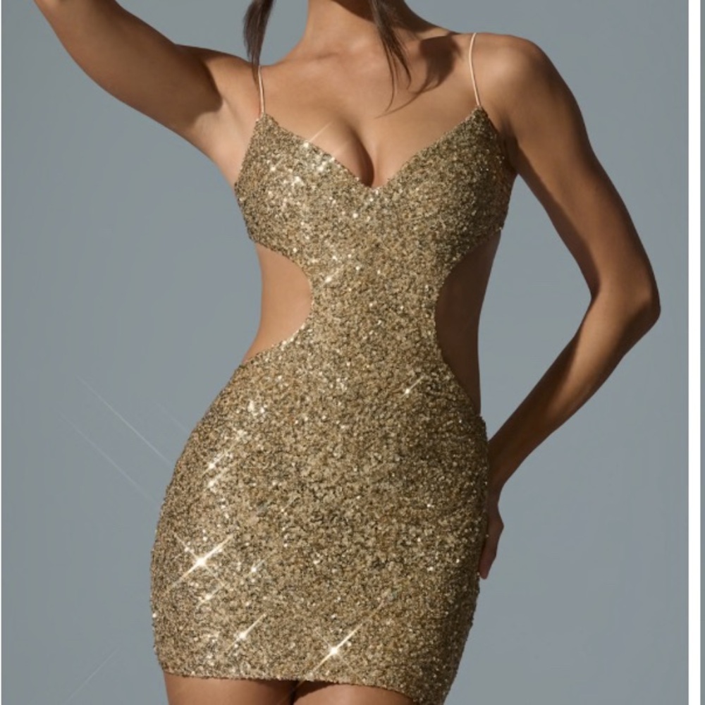 Sparkly Bodycon Cut Out Dress
